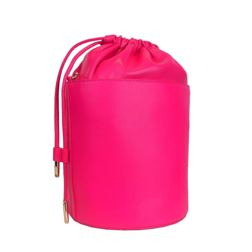  - Fuchsia Elegance Leather Bucket Bag