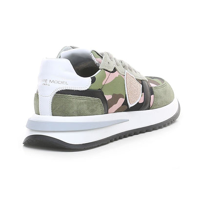  - Chic Army Suede-Trimmed Fabric Sneakers