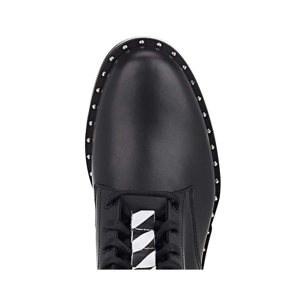 Studded Calfskin Lace-Up Ankle Boots - The Luxe Alliance