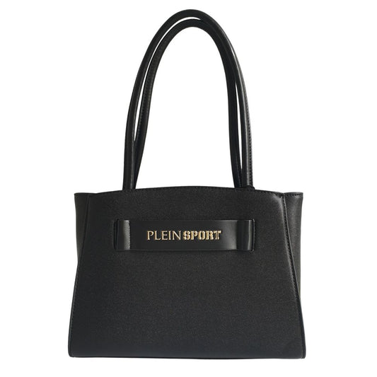  - Sleek Black Three-Compartment Tote Bag