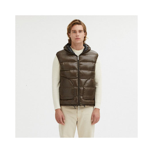 Brown Nylon Men's Reversible Vest - The Luxe Alliance