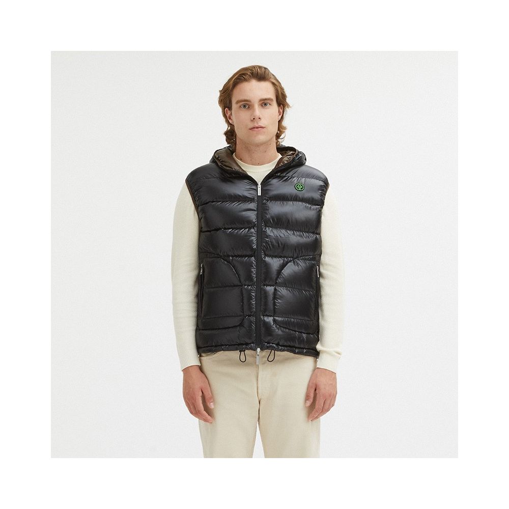 Brown Nylon Men's Reversible Vest - The Luxe Alliance