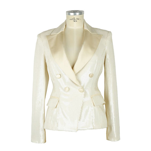  - White Polyester Women Blazer