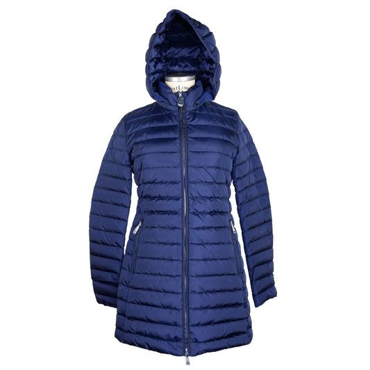  - Elegant Blue Down Puffer Jacket with Hood