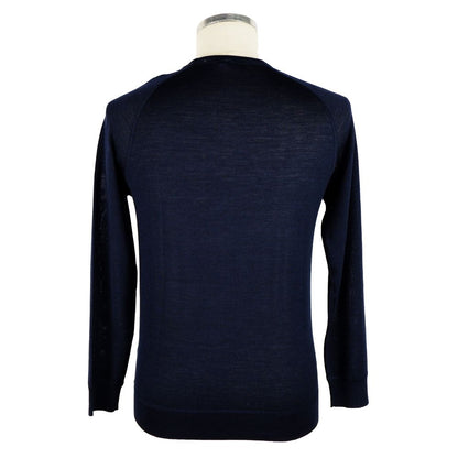  - Elegant Blue Cashmere Blend Crewneck Sweater