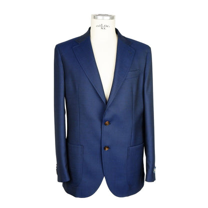  - Blue Wool Men's Blazer