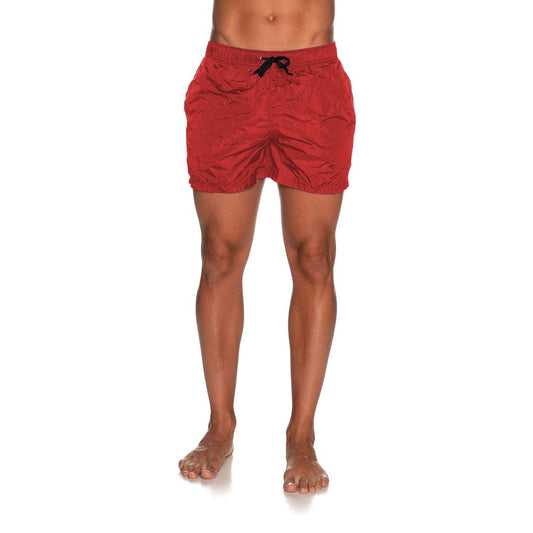 Red Nylon Men Swimwear