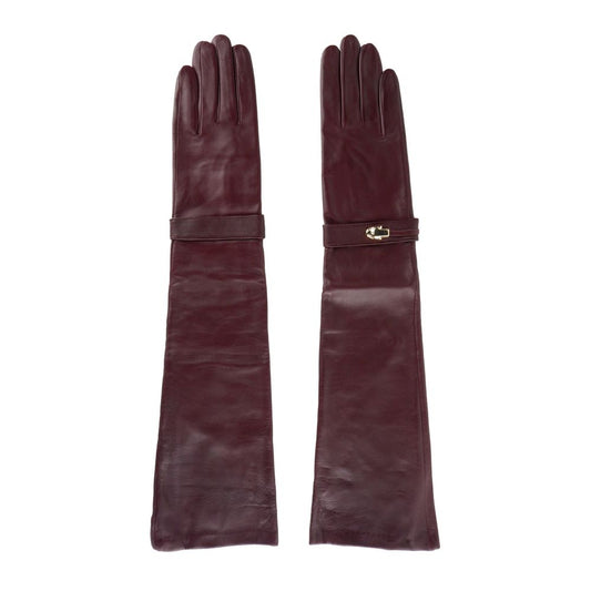  - Elegant Lambskin Leather Gloves In Radiant Pink