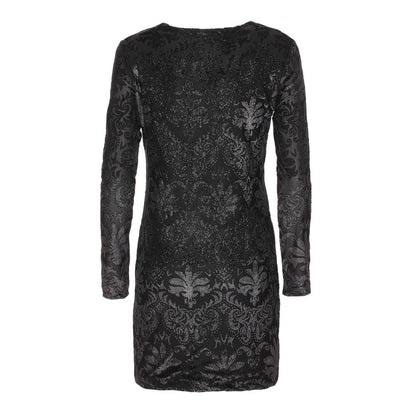  - Elegant Long Sleeve Black Dress