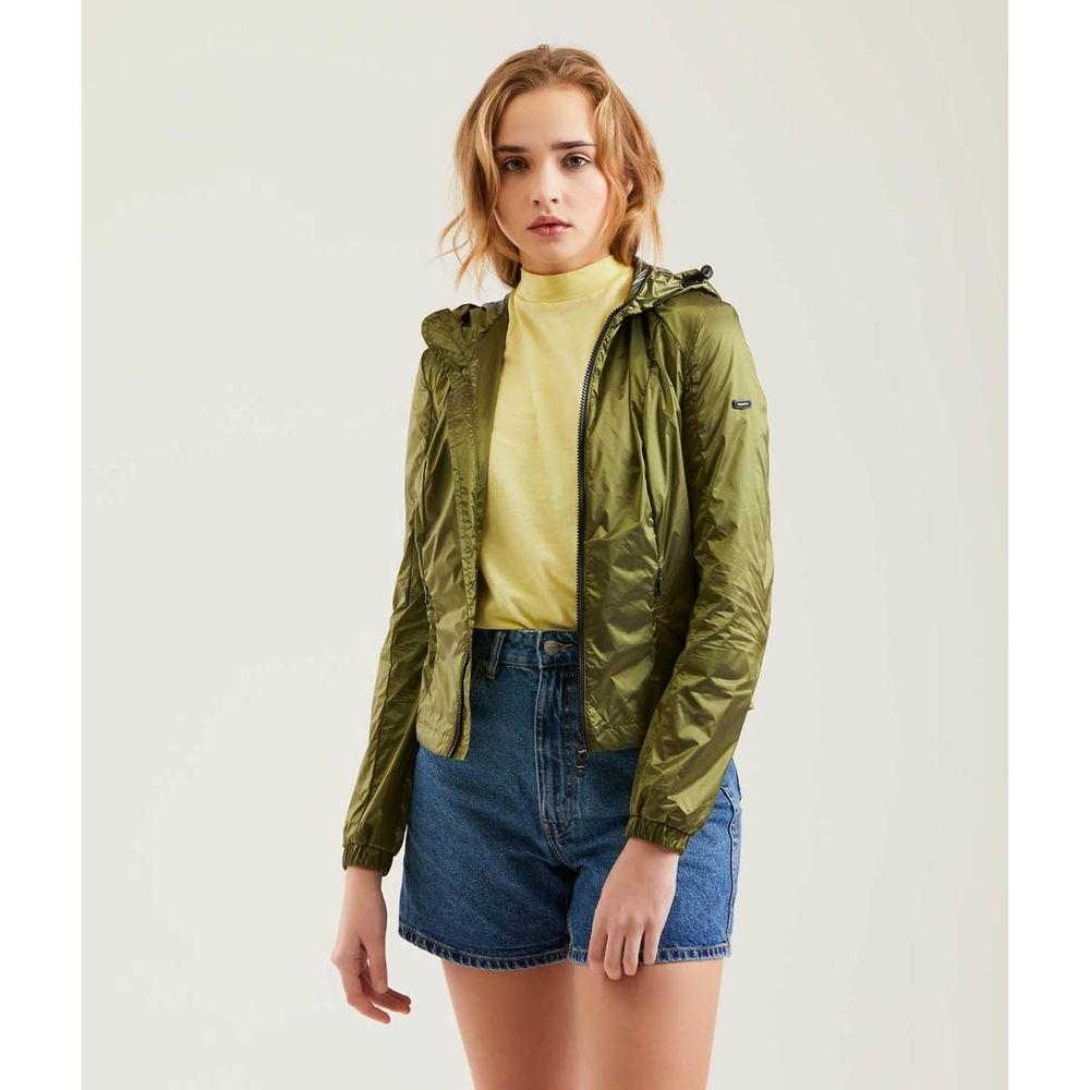 Green Polyamide Women Jacket - The Luxe Alliance