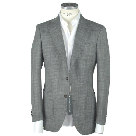  - Gray Wool Men Blazer