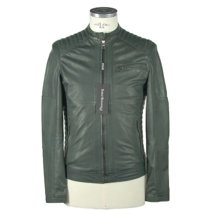  - Emerald Elegance Leather Jacket