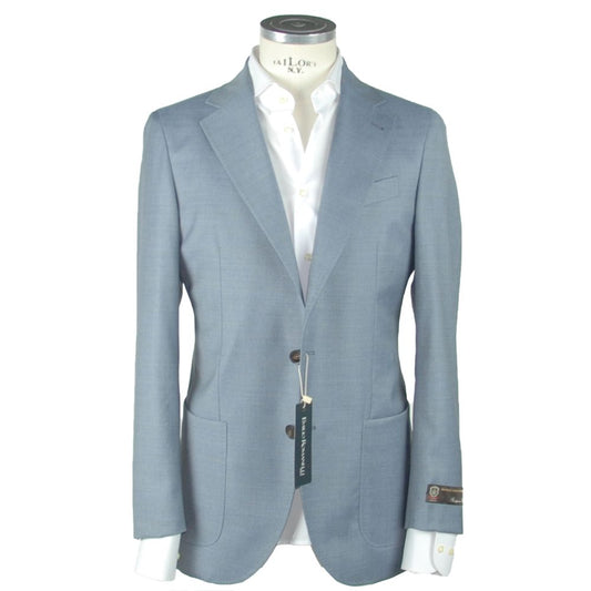 - Light Blue Wool Men Blazer