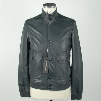  - Elegant Blue Leather Jacket for Men