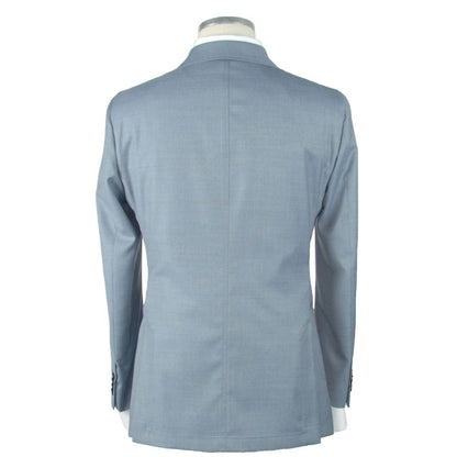  - Light Blue Wool Men Blazer