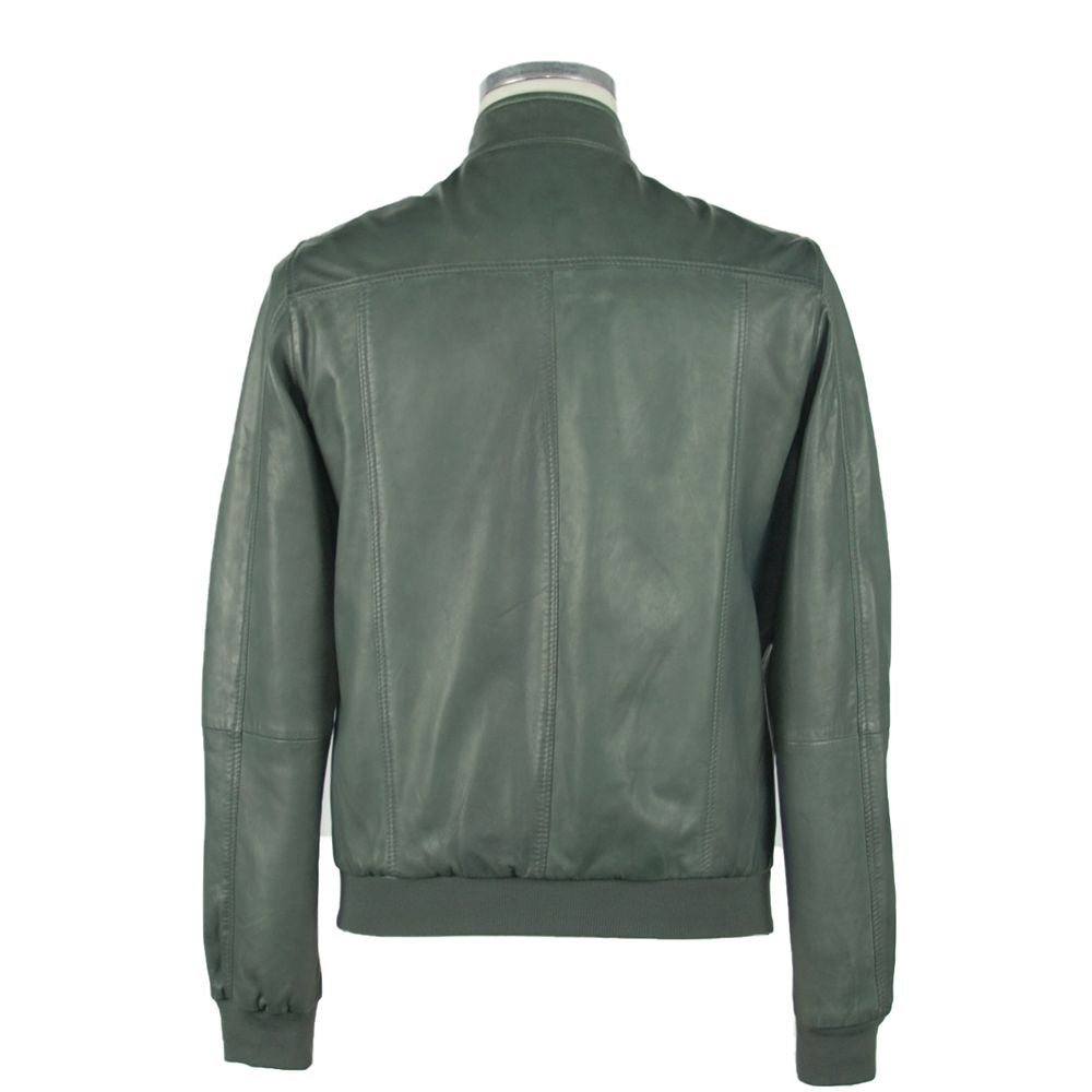  - Emerald Elegance Leather Jacket