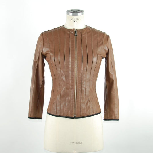  - Brown Leather Women Jacket