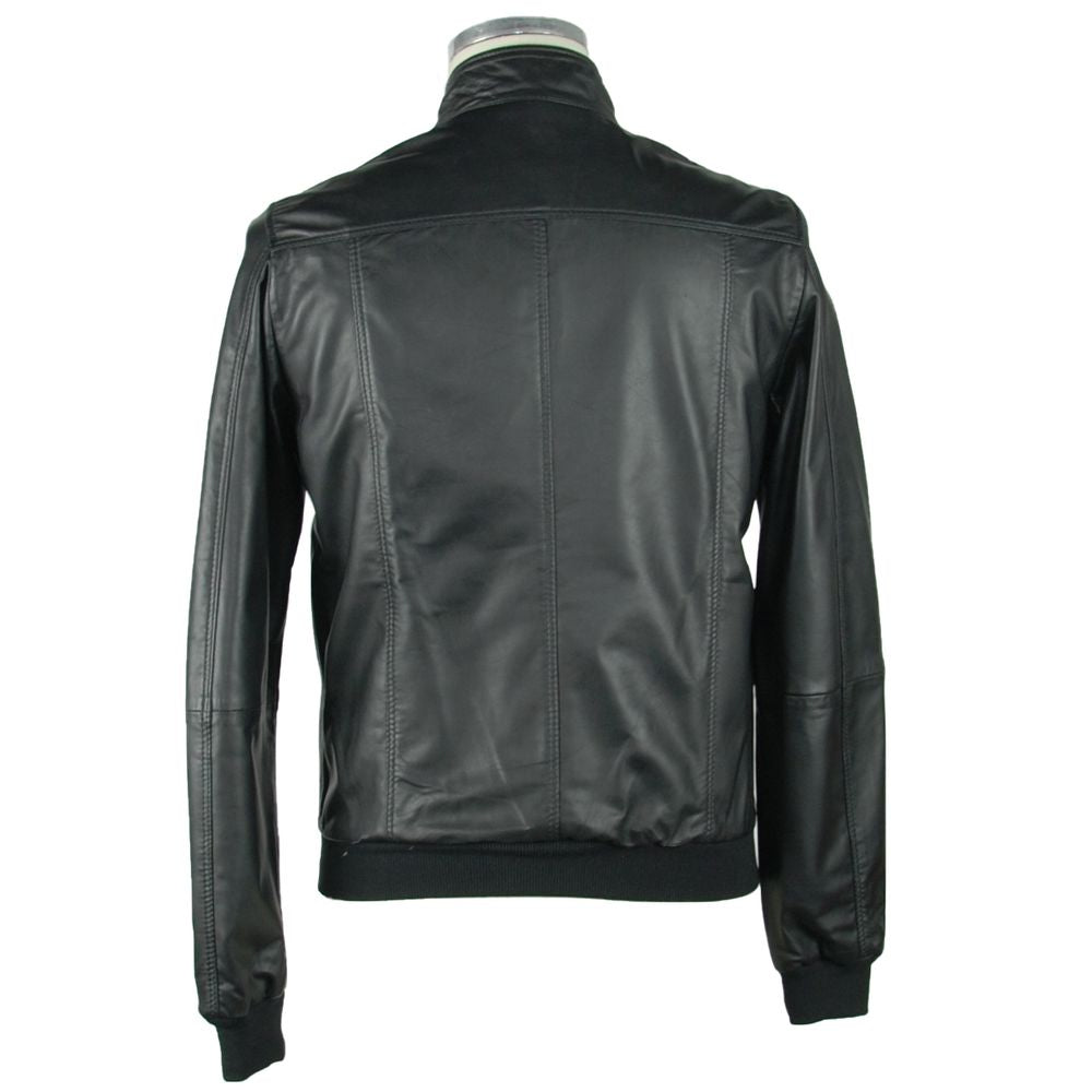  - Sleek Black Leather Jacket For Men