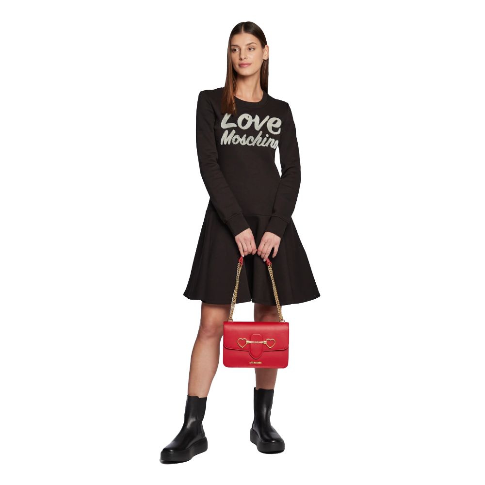  - Chic Embossed Logo Cotton Blend Dress
