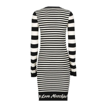  - Elegant Striped Knit Dress with Long Sleeves