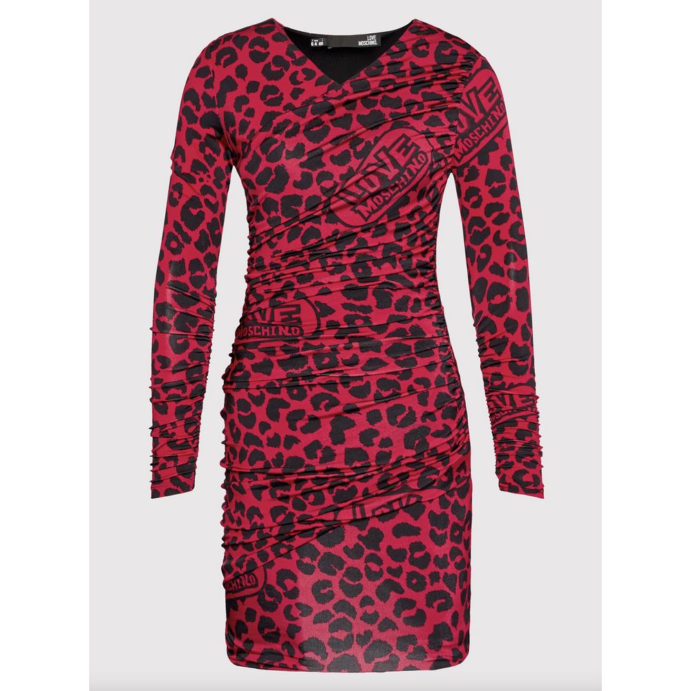  - Chic Leopard Texture Dress in Pink and Black