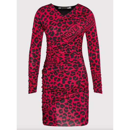  - Chic Leopard Texture Dress in Pink and Black