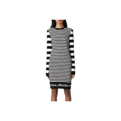  - Elegant Striped Knit Dress with Long Sleeves