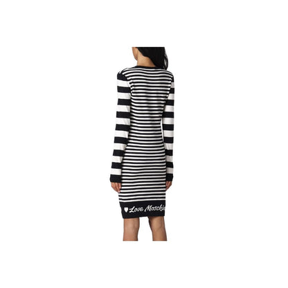  - Elegant Striped Knit Dress with Long Sleeves