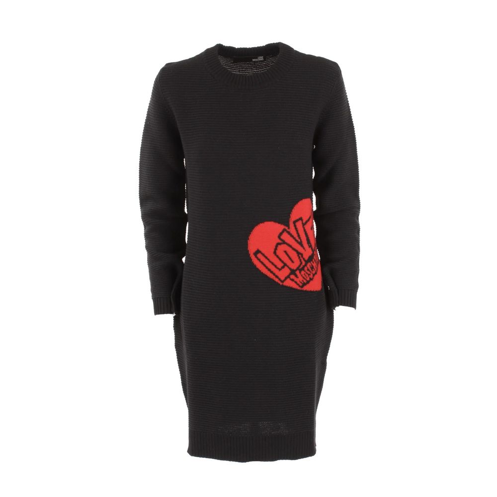  - Chic Heart Pattern Knit Wool-Blend Dress