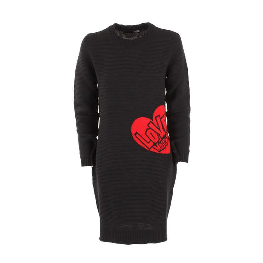  - Chic Heart Pattern Knit Wool-Blend Dress