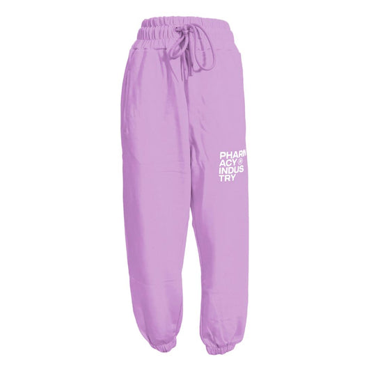  - Chic Purple Cotton Sweatpants with Logo