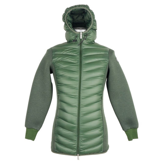  - Elegant Hooded Long Down Jacket in Dark Green