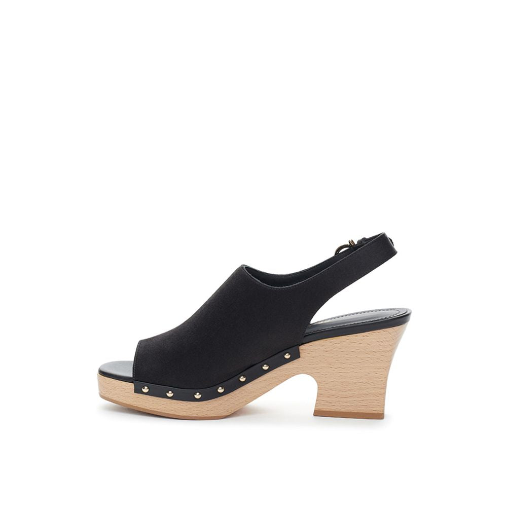  - Elegant Leather Black Sandals