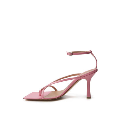  - Elegant Pink Leather Sandals for Sophisticated Style