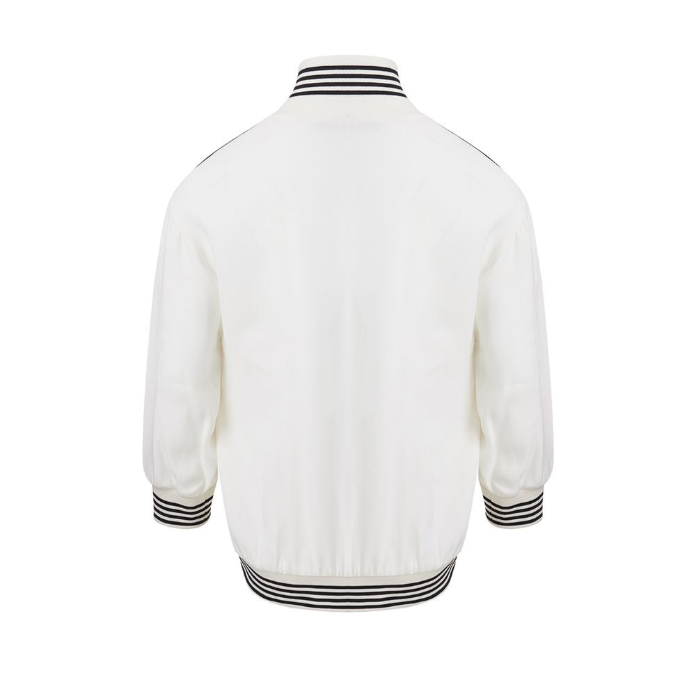  - Elegant Cotton Knit White Sweater