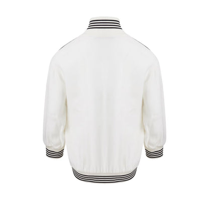  - Elegant Cotton Knit White Sweater