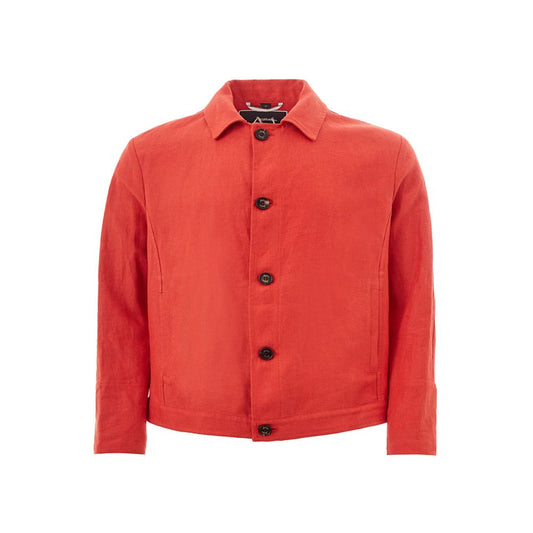 Elegant Orange Polyester Jacket - The Luxe Alliance