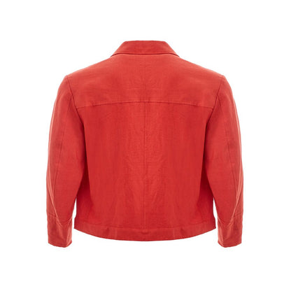  - Elegant Orange Polyester Jacket