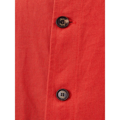  - Elegant Orange Polyester Jacket