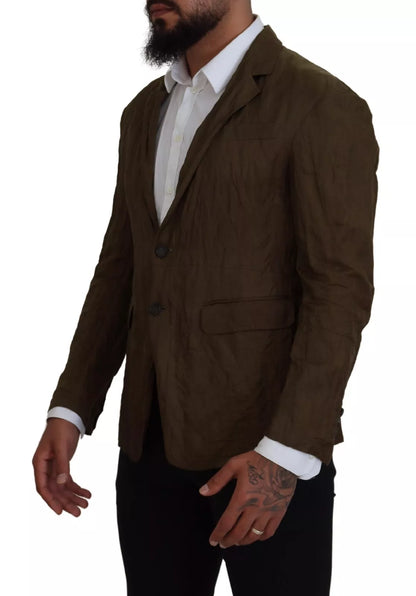  - Green Single Breasted Men Coat Blazer Jacket