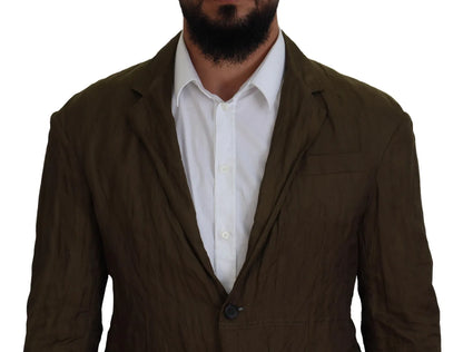  - Green Single Breasted Men Coat Blazer Jacket