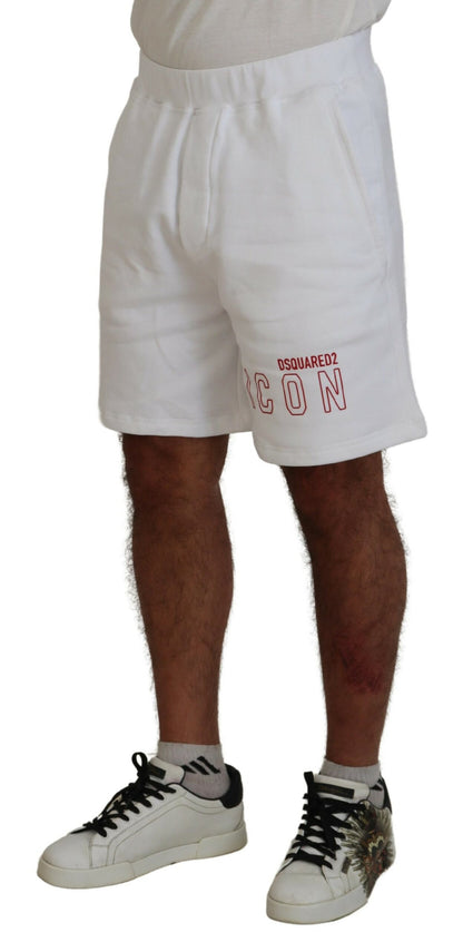 White Printed Pull On Men Casual Bermuda Shorts - The Luxe Alliance