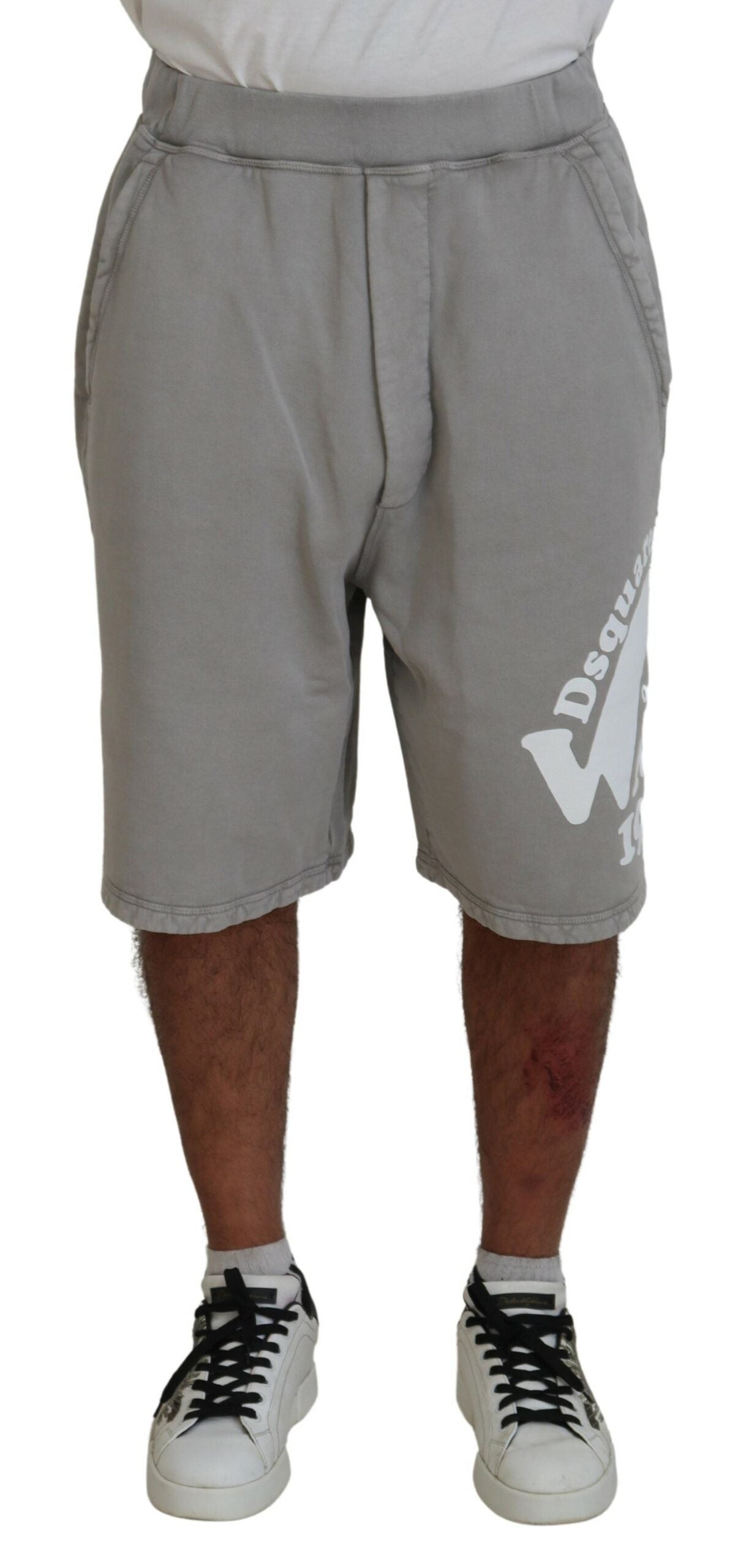 Gray Printed Pull On Men Casual Bermuda Shorts - The Luxe Alliance