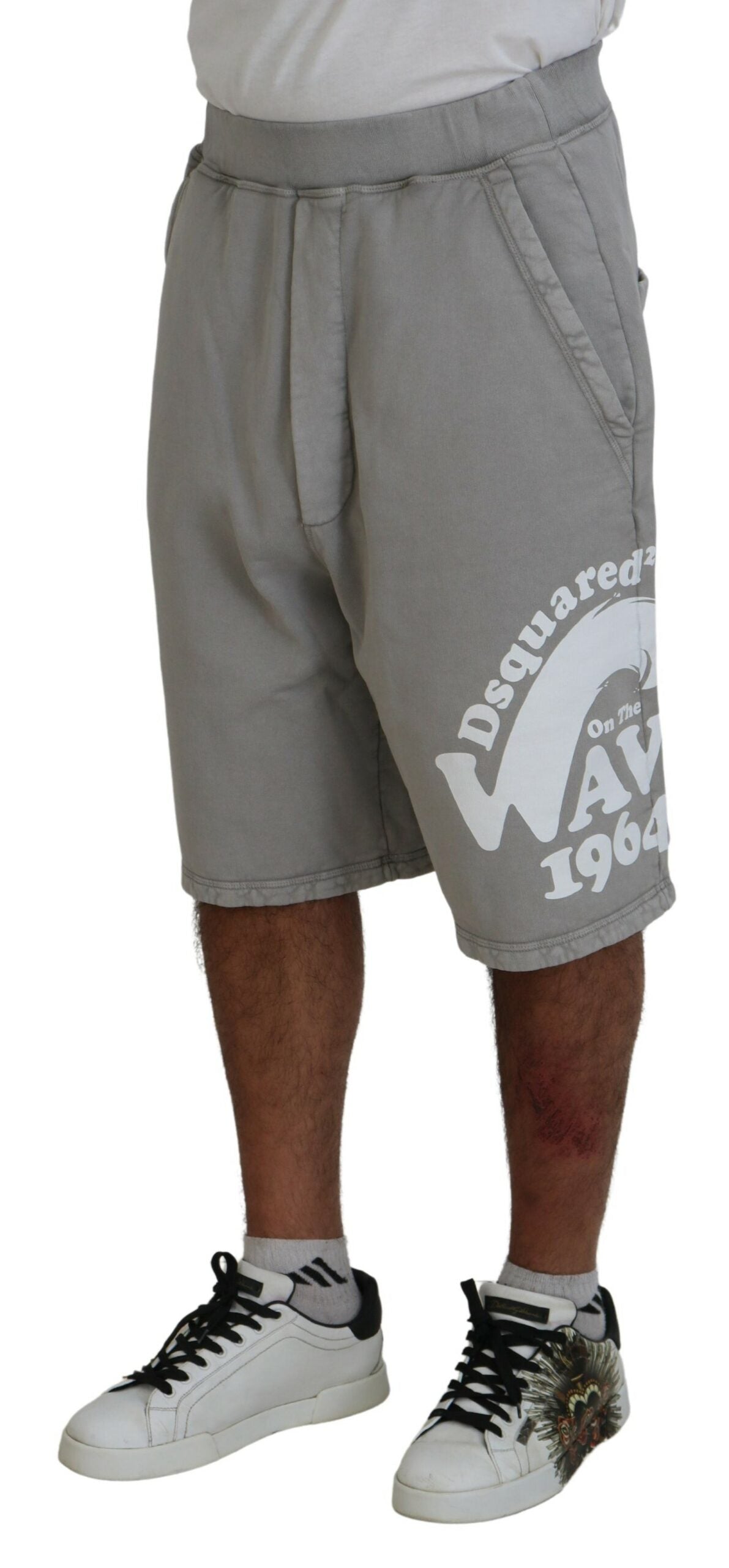 Gray Printed Pull On Men Casual Bermuda Shorts - The Luxe Alliance