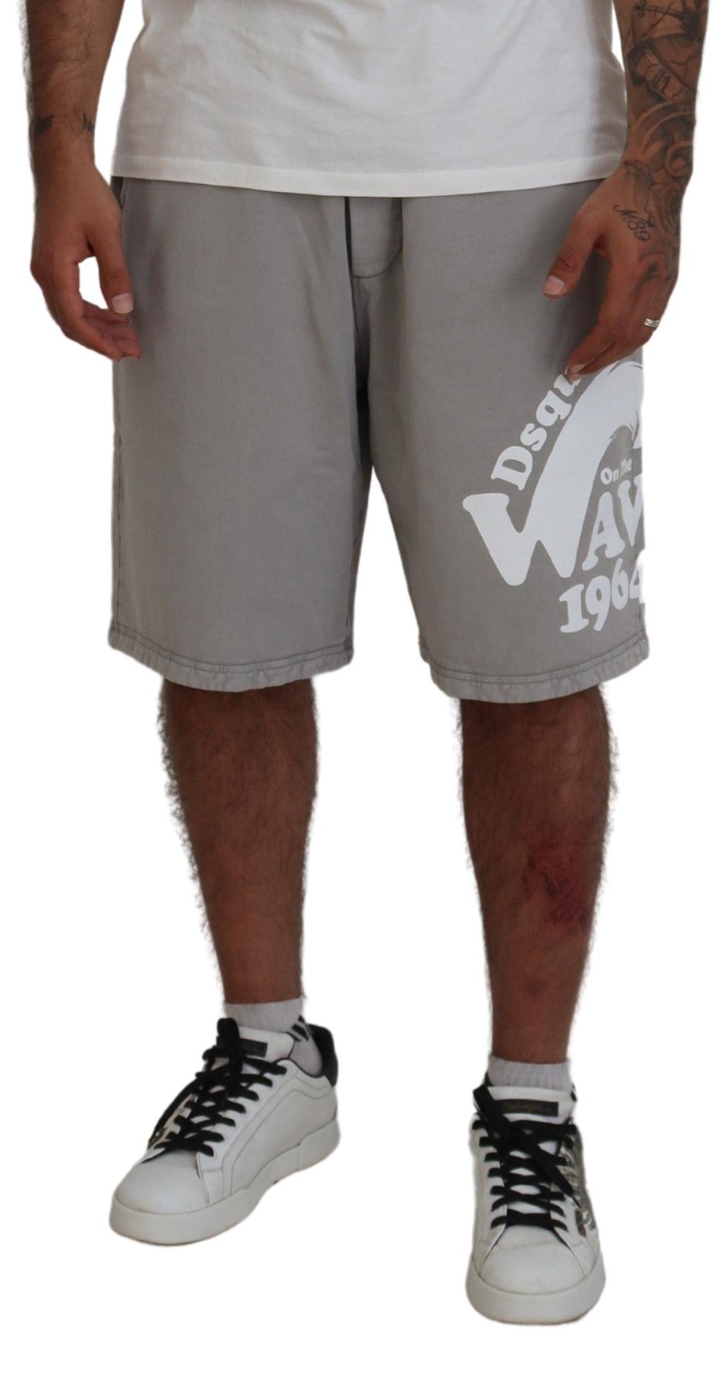 Gray Printed Pull On Men Casual Bermuda Shorts - The Luxe Alliance