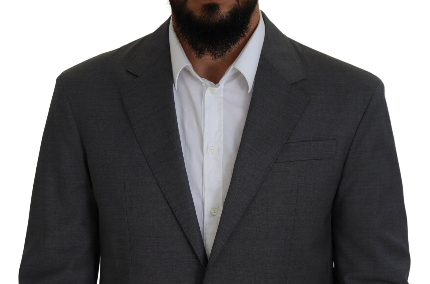 Gray Wool Single Breasted 2 Piece CIPRO Suit - The Luxe Alliance