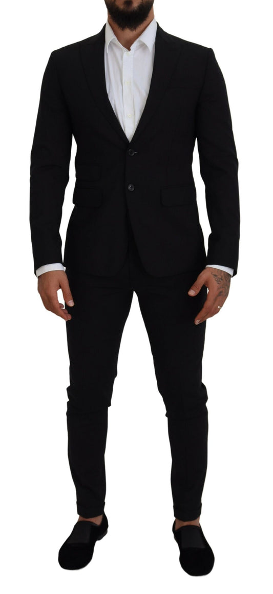 Black Wool Single Breasted 2 Piece LONDON Suit - The Luxe Alliance