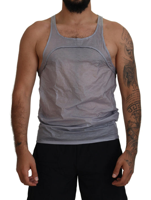 Light Gray Cotton Sleeveless Tank Men Top T-shirt - The Luxe Alliance