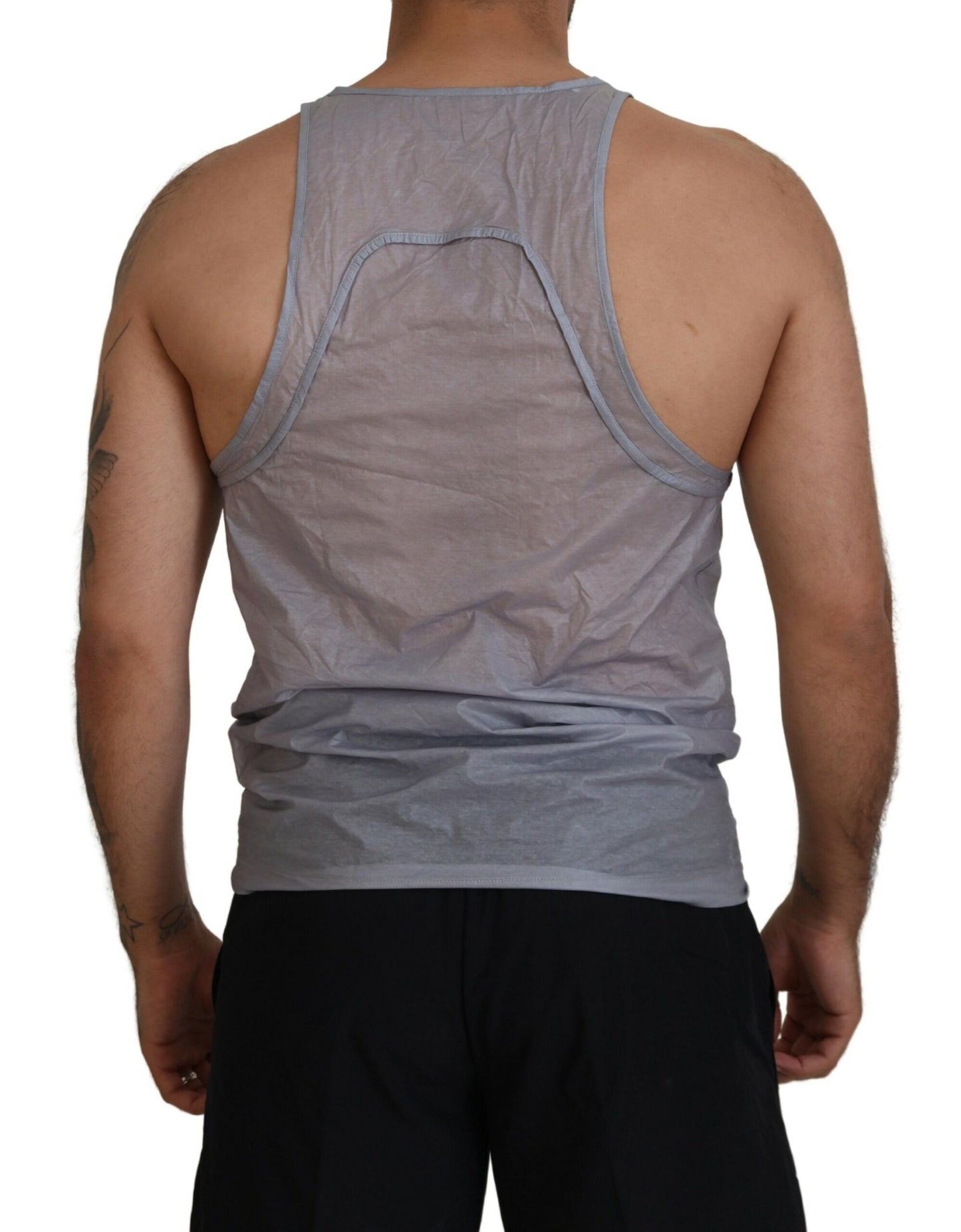 Light Gray Cotton Sleeveless Tank Men Top T-shirt - The Luxe Alliance