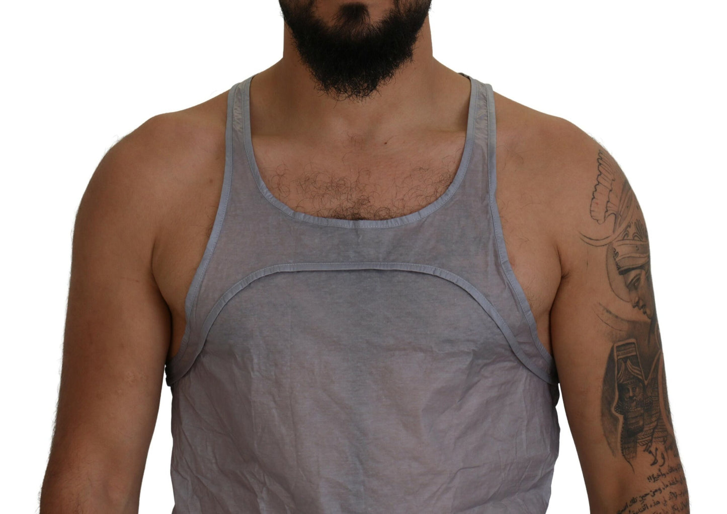 Light Gray Cotton Sleeveless Tank Men Top T-shirt - The Luxe Alliance